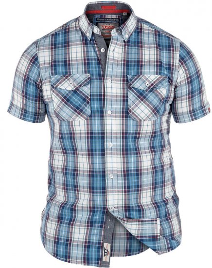 D555 Everett Twin Pocket Short Sleeve Shirt - Krekli - Krekli - 2XL-8XL