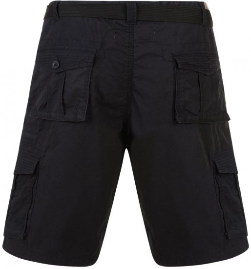 Kam Jeans Belted Cargo Shorts Black - Šorti - Šorti - W40-W60