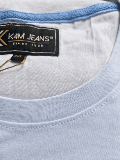 Kam Jeans 5780 Cut And Sew Panel T-Shirt Navy - T-krekli - T-krekli - 2XL-14XL