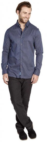 D555 MARVIN Small Circle Print Long Sleeve Shirt - Krekli - Krekli - 2XL-8XL