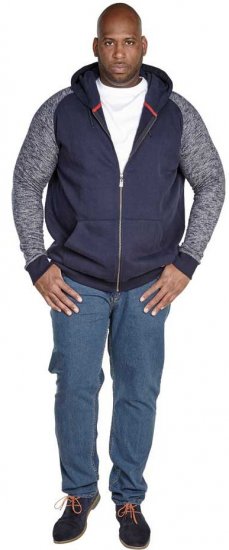 D555 BALDWIN Hoody Navy - Džemperi un džemperi ar kapuci - Džemperi - 2XL-14XL