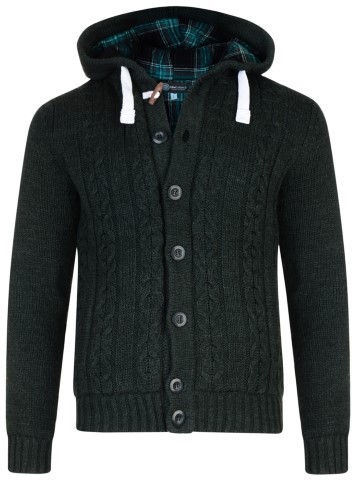 Kam Jeans Padded Knitted Cardigan Dk Green - Džemperi un džemperi ar kapuci - Džemperi - 2XL-14XL