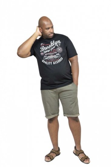 D555 NEAL Brooklyn Crew Neck T-Shirt Black - T-krekli - T-krekli - 2XL-14XL