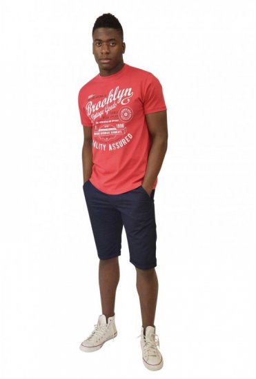 D555 NEAL Brooklyn Crew Neck T-Shirt Red - T-krekli - T-krekli - 2XL-14XL
