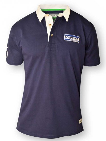 D555 NASH Short Sleeve Rugby Shirt Navy - Polo krekli - Polo krekli - 2XL-8XL
