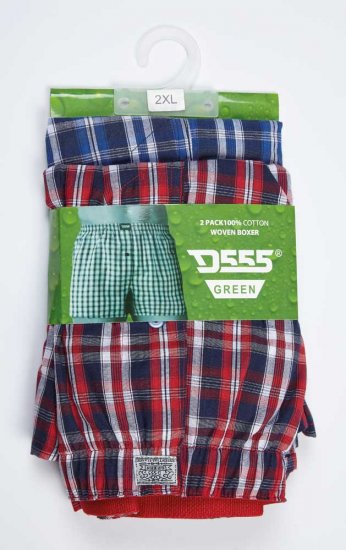 D555 PLAID Boxer Shorts Pack of Two - Apakšveļa un peldšorti - Apakšveļa - 2XL-8XL