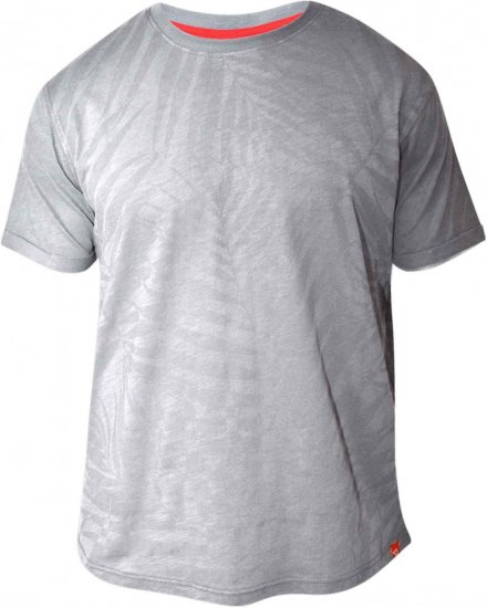 D555 ADAM Allover Leaf Print T-Shirt Grey - T-krekli - T-krekli - 2XL-14XL