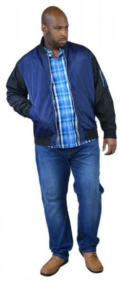 D555 LOUIS Lined Bomber Jacket Navy/Black - Jakas & Lietus apģērbs - Jakas - 2XL-12XL