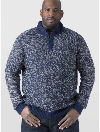 D555 MARSDEN Neck Sweater Navy/Ecru - Džemperi un džemperi ar kapuci - Džemperi - 2XL-14XL