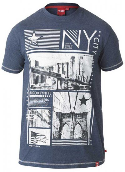 D555 RUEBEN NY City Print T-Shirt Denim - T-krekli - T-krekli - 2XL-14XL