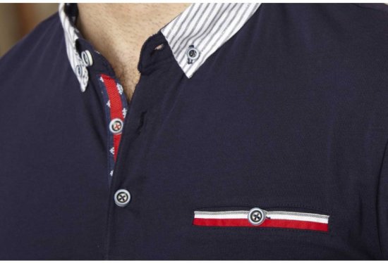 D555 GARFIELD Short Sleeve Stretch Polo Shirt Navy - Polo krekli - Polo krekli - 2XL-8XL