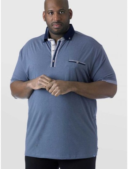 D555 SWANN Short Sleeve Stretch Polo Denim Melange - Polo krekli - Polo krekli - 2XL-8XL