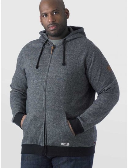 D555 Romney Full Zipper Hoodie Charcoal - Džemperi un džemperi ar kapuci - Džemperi - 2XL-14XL