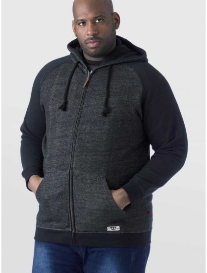 D555 Cristiano Hoodie Grey/Black - Džemperi un džemperi ar kapuci - Džemperi - 2XL-14XL