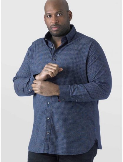 D555 Scott LS Printed Shirt Blue - Krekli - Krekli - 2XL-8XL