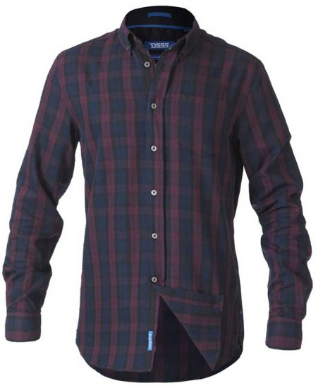 D555 Nixon LS Shirt Navy/Wine - Krekli - Krekli - 2XL-8XL