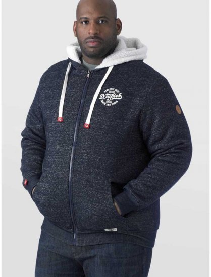 D555 Hulk Fur Lined Zipper Hood Navy - Džemperi un džemperi ar kapuci - Džemperi - 2XL-14XL