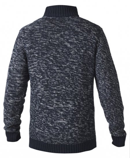 D555 REMINGTON Sweater With Woven Zipper Chest Pocket Navy/Grey - Džemperi un džemperi ar kapuci - Džemperi - 2XL-14XL