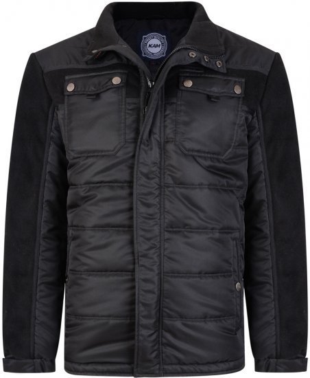 Kam Jeans 66 Padded Qulited Jacket Black - Jakas & Lietus apģērbs - Jakas - 2XL-12XL