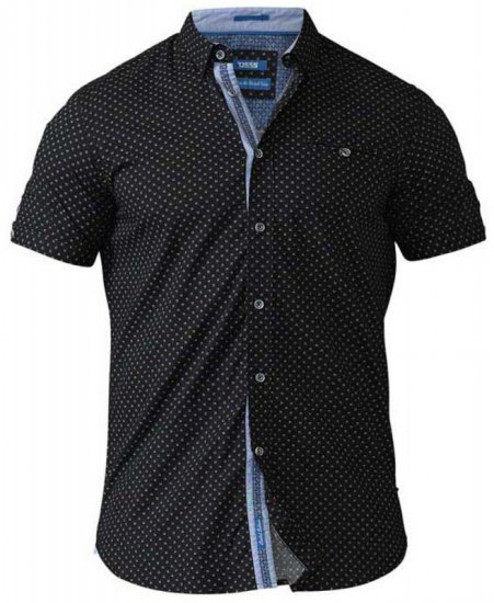 D555 Ollie Short Sleeve Shirt Black - Krekli - Krekli - 2XL-8XL