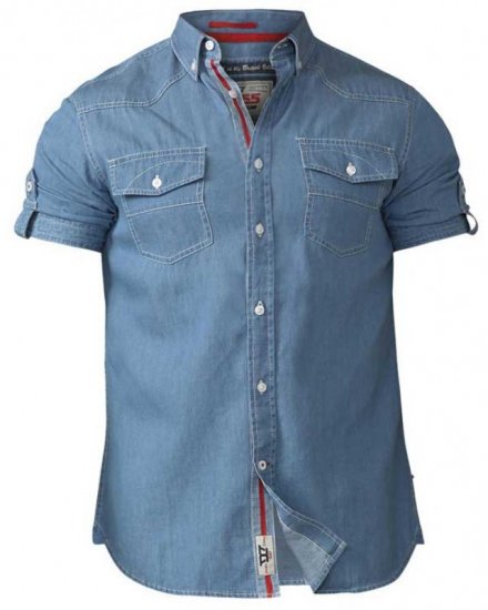D555 Nathan Short Sleeve Shirt Blue - Krekli - Krekli - 2XL-8XL