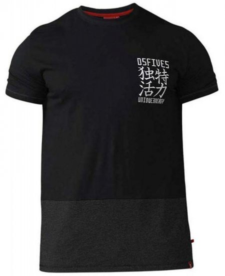 D555 Emerson T-shirt Black & Charcoal - T-krekli - T-krekli - 2XL-14XL