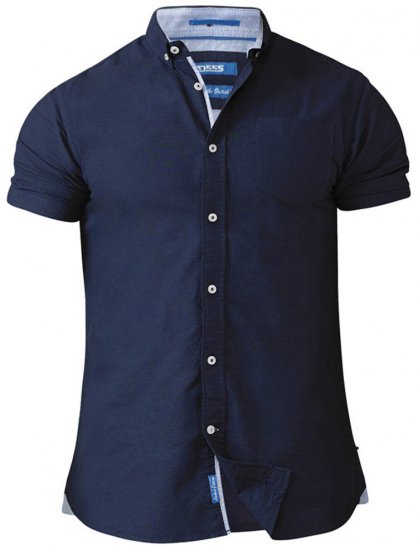 D555 Norman Short Sleeve Oxford Shirt Navy - Krekli - Krekli - 2XL-8XL