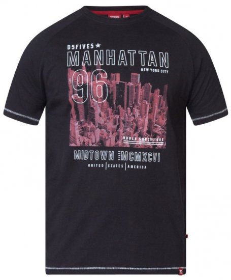 D555 Perry T-shirt Black - T-krekli - T-krekli - 2XL-14XL