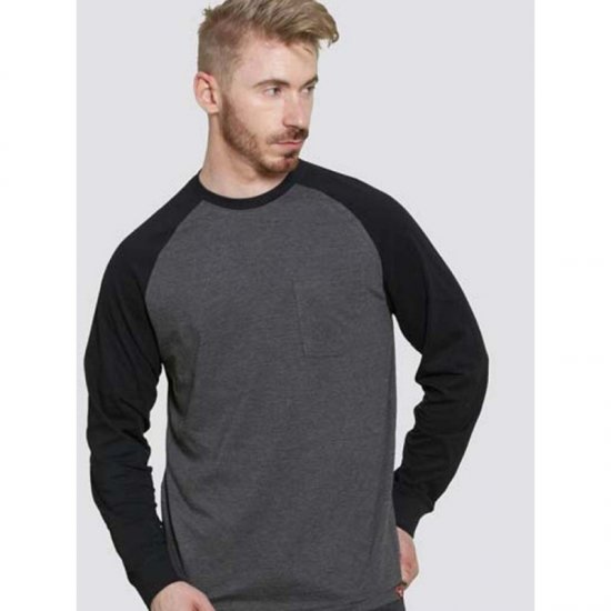 D555 Illinois Long Sleeve T-shirt Charcoal - T-krekli - T-krekli - 2XL-14XL