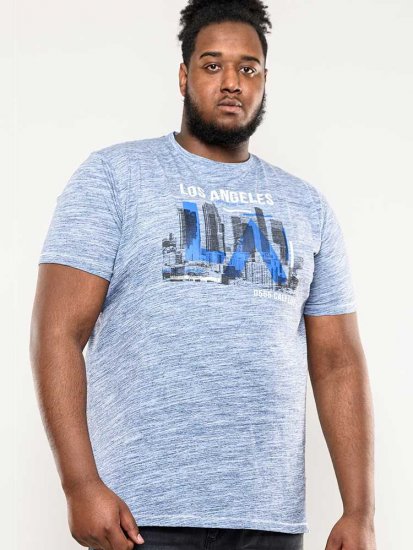 D555 Hobart LA Printed T-Shirt Blue - T-krekli - T-krekli - 2XL-14XL