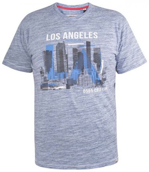 D555 Hobart LA Printed T-Shirt Blue - T-krekli - T-krekli - 2XL-14XL