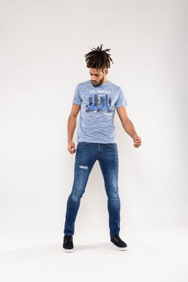 D555 Hobart LA Printed T-Shirt Blue - T-krekli - T-krekli - 2XL-14XL