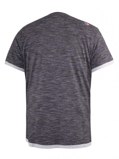 D555 Albury Black Double Layer Printed T-Shirt - T-krekli - T-krekli - 2XL-14XL