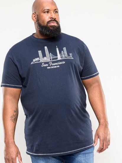 D555 Randwick San Francisco Printed T-Shirt Navy - T-krekli - T-krekli - 2XL-14XL