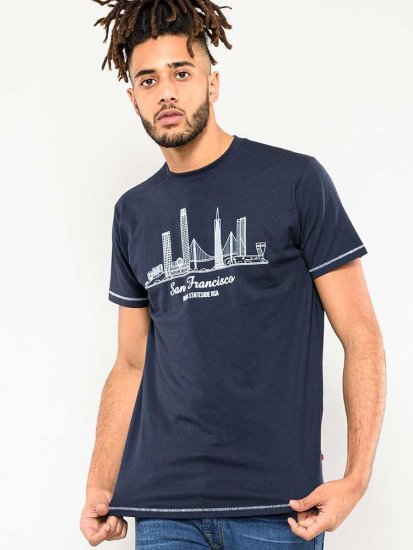 D555 Randwick San Francisco Printed T-Shirt Navy - T-krekli - T-krekli - 2XL-14XL