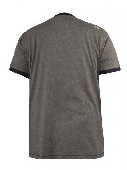 D555 Hereford Brooklyn Motorbike Printed Ringer T-Shirt Khaki - T-krekli - T-krekli - 2XL-14XL