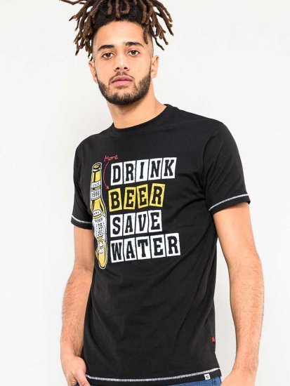 D555 Salford Save Water Drink Beer T-shirt Black - T-krekli - T-krekli - 2XL-14XL