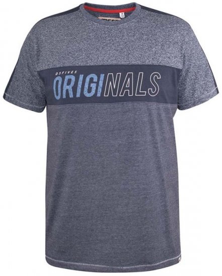 D555 Anson Originals Printed T-shirt Denim Marl - T-krekli - T-krekli - 2XL-14XL