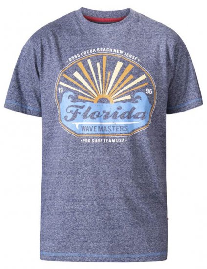 D555 Hallam Florida Wave Masters Crew Neck T-Shirt Navy Twist - T-krekli - T-krekli - 2XL-14XL