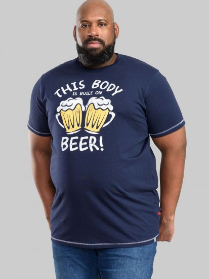 D555 Dartmoor Built On Beer Printed T-Shirt - T-krekli - T-krekli - 2XL-14XL