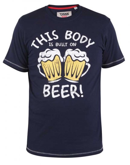 D555 Dartmoor Built On Beer Printed T-Shirt - T-krekli - T-krekli - 2XL-14XL