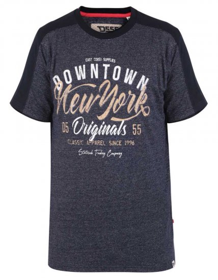 D555 Tiverton Printed Fine Stripe T-shirt - T-krekli - T-krekli - 2XL-14XL