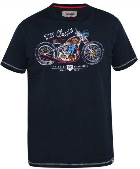 D555 DENTON Motorbike Printed T-Shirt - T-krekli - T-krekli - 2XL-14XL