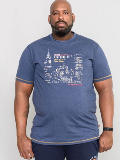 D555 DEBDEN NYC Night Skyline T-Shirt - T-krekli - T-krekli - 2XL-14XL