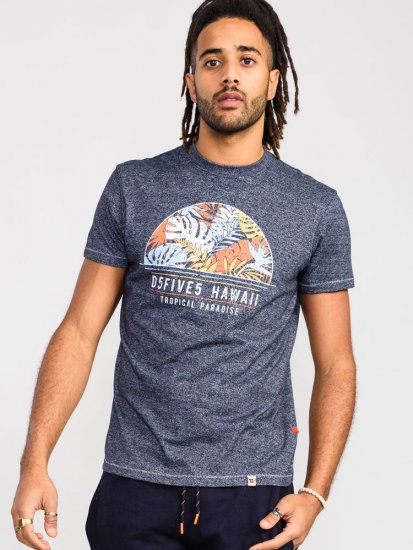 D555 Upton Hawaii Leaf Printed T-Shirt - T-krekli - T-krekli - 2XL-14XL