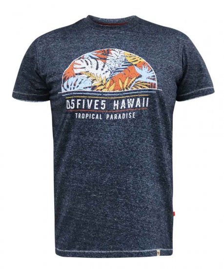 D555 Upton Hawaii Leaf Printed T-Shirt - T-krekli - T-krekli - 2XL-14XL