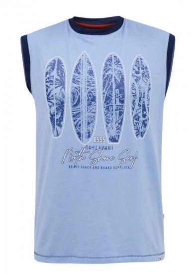 D555 Bretton Surf Board Printed Sleeveless T-Shirt - T-krekli - T-krekli - 2XL-14XL