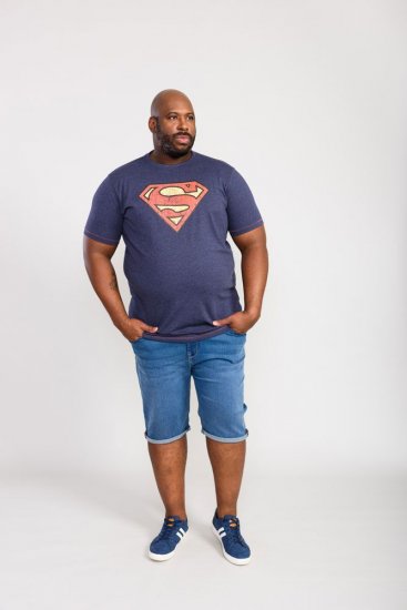 D555 Scampton Official Superman Printed T-Shirt Navy - T-krekli - T-krekli - 2XL-14XL