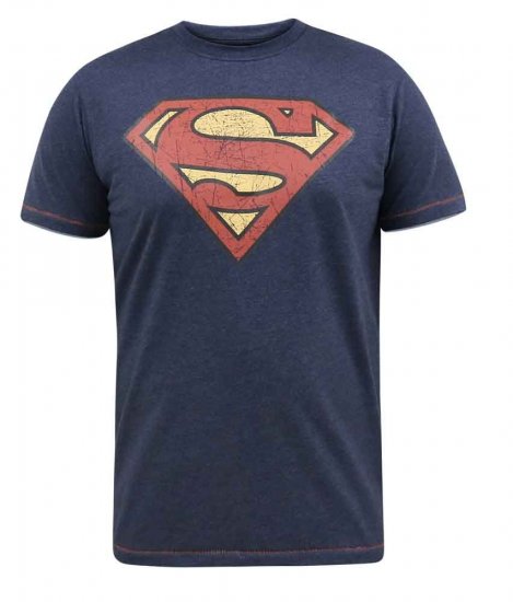 D555 Scampton Official Superman Printed T-Shirt Navy - T-krekli - T-krekli - 2XL-14XL