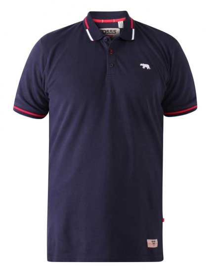 D555 Sloane Polo Shirt With Chest Embroidery Navy - Polo krekli - Polo krekli - 2XL-8XL